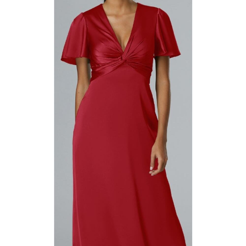 AW BRIDAL 10 L deep claret red Scarlett bridesmaid formal party maxi dress 0b9